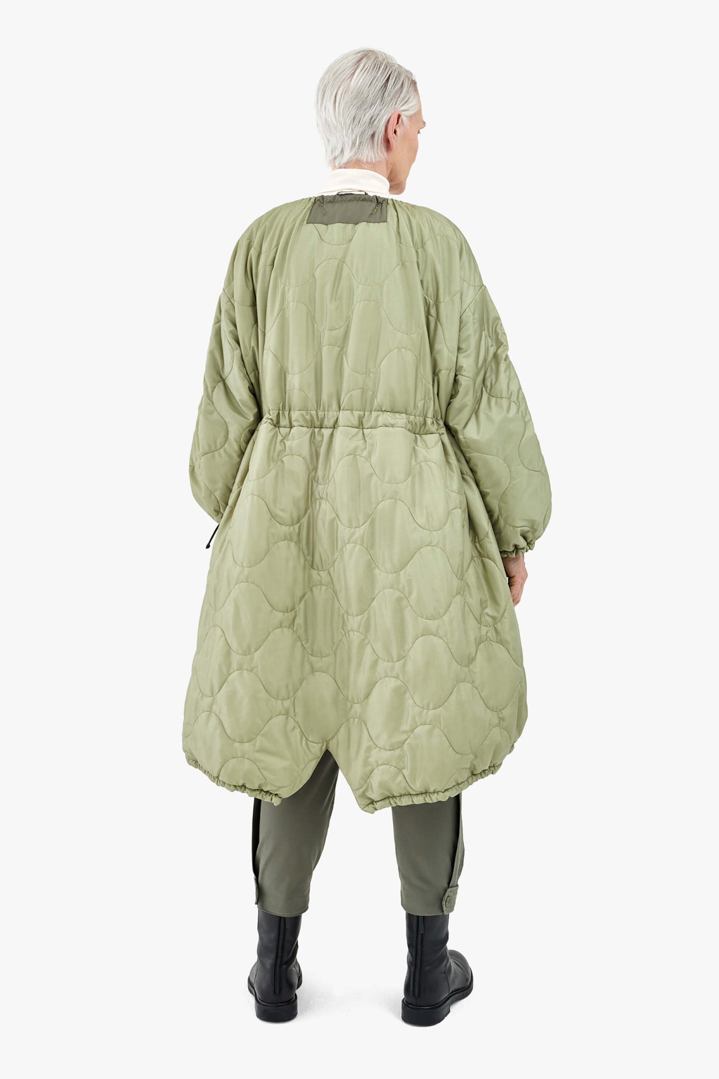 Patchwork Parachute Parka - Mineral Green & Chartreuse / Pale Sage