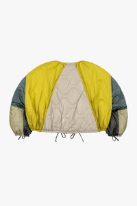 Patchwork Parachute Bomber - Mineral Green & Chartreuse / Soft Peach