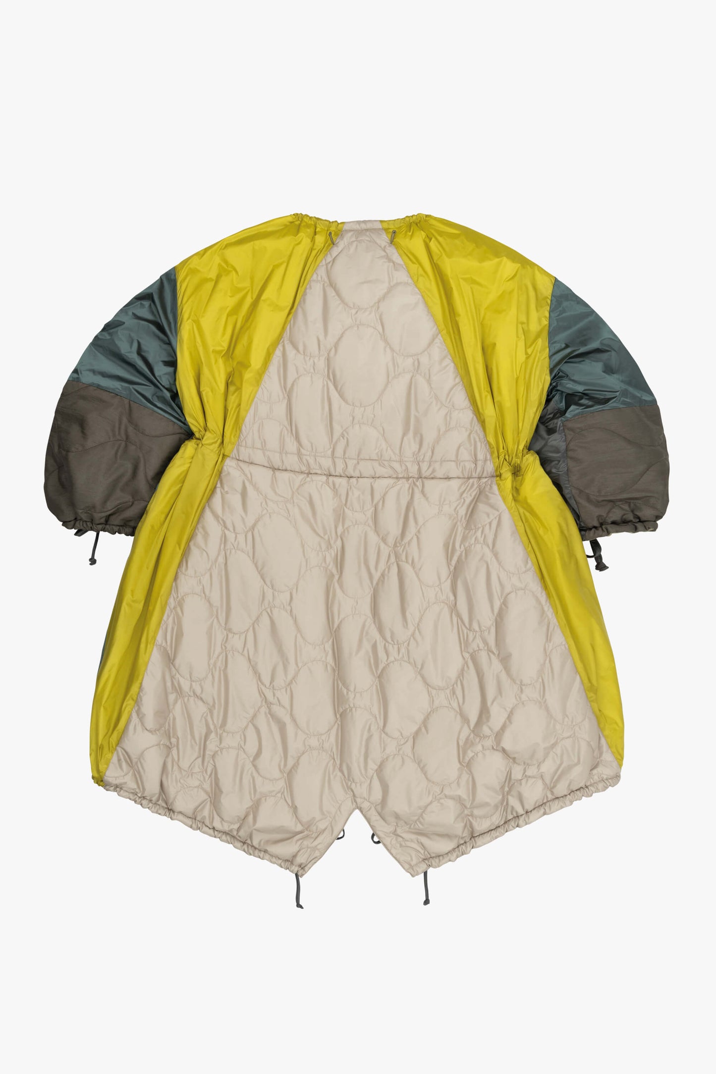 Patchwork Parachute Parka - Mineral Green & Chartreuse / Pale Sage