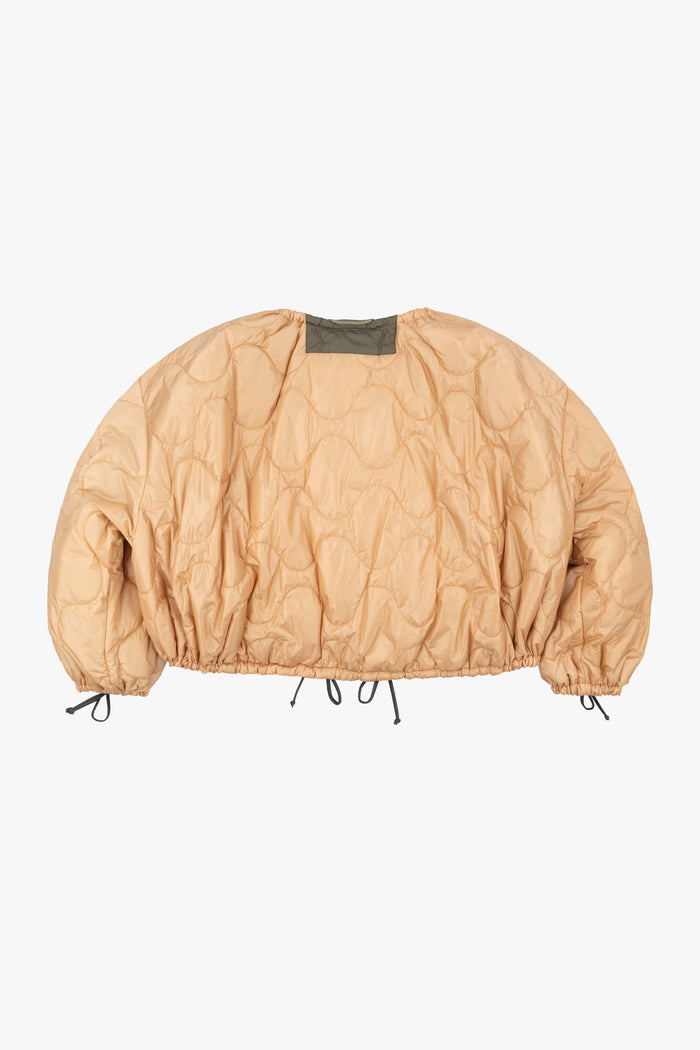 Patchwork Parachute Bomber - Mineral Green & Chartreuse / Soft Peach