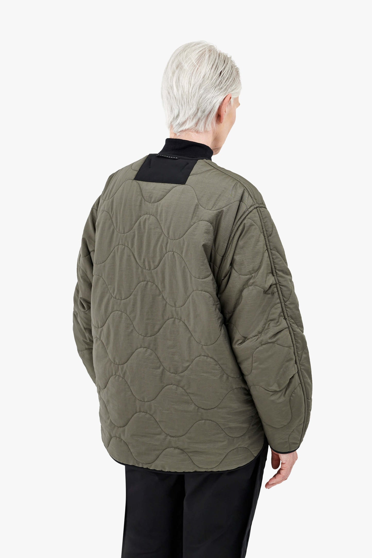 Patchwork Quilt Jacket - Anthracite & Mineral Green / Dark Olive