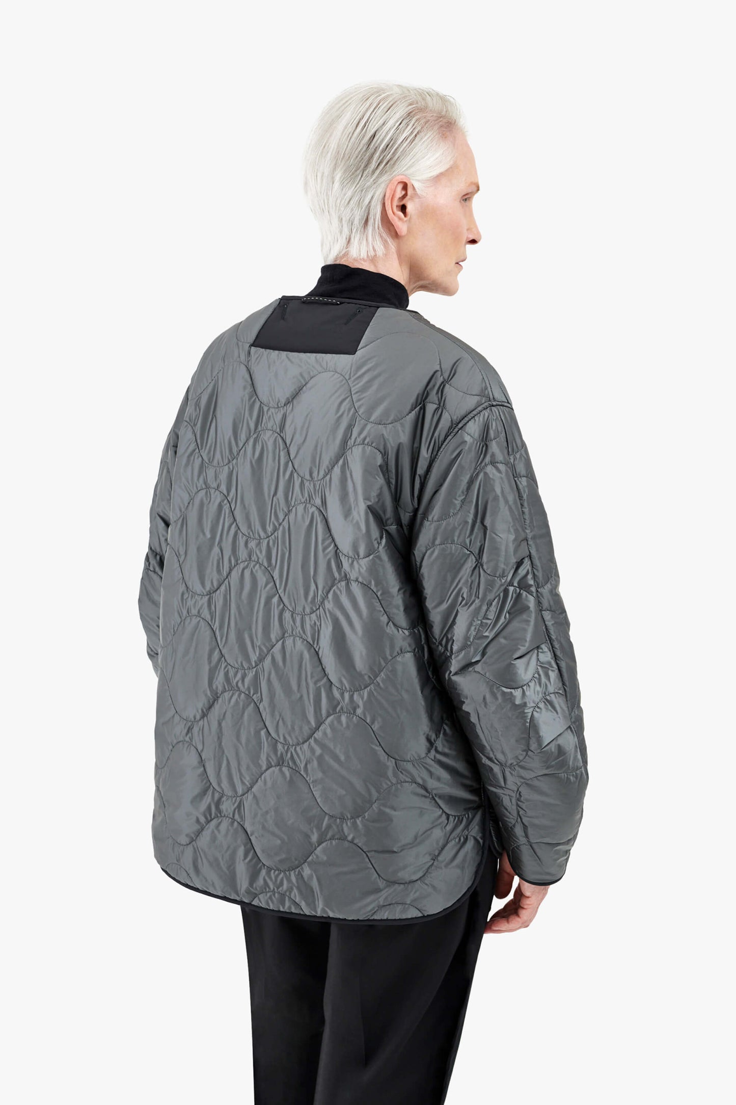 Patchwork Quilt Jacket - Dark Olive & Cobalt / Anthracite