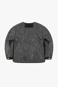 Patchwork Quilt Jacket - Dark Olive & Cobalt / Anthracite