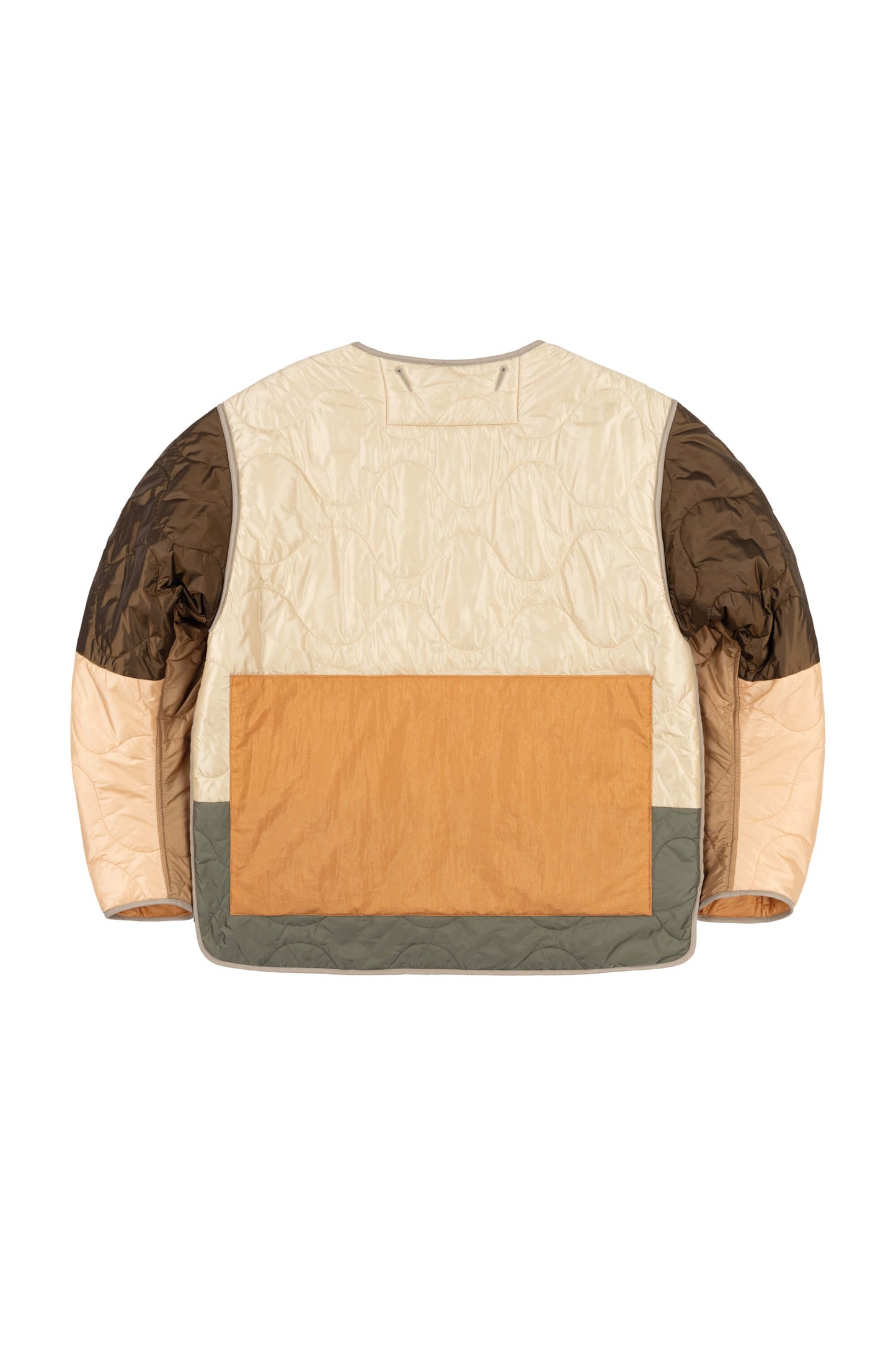 Patchwork Quilt Jacket - Mocha Brown / Burnt Orange