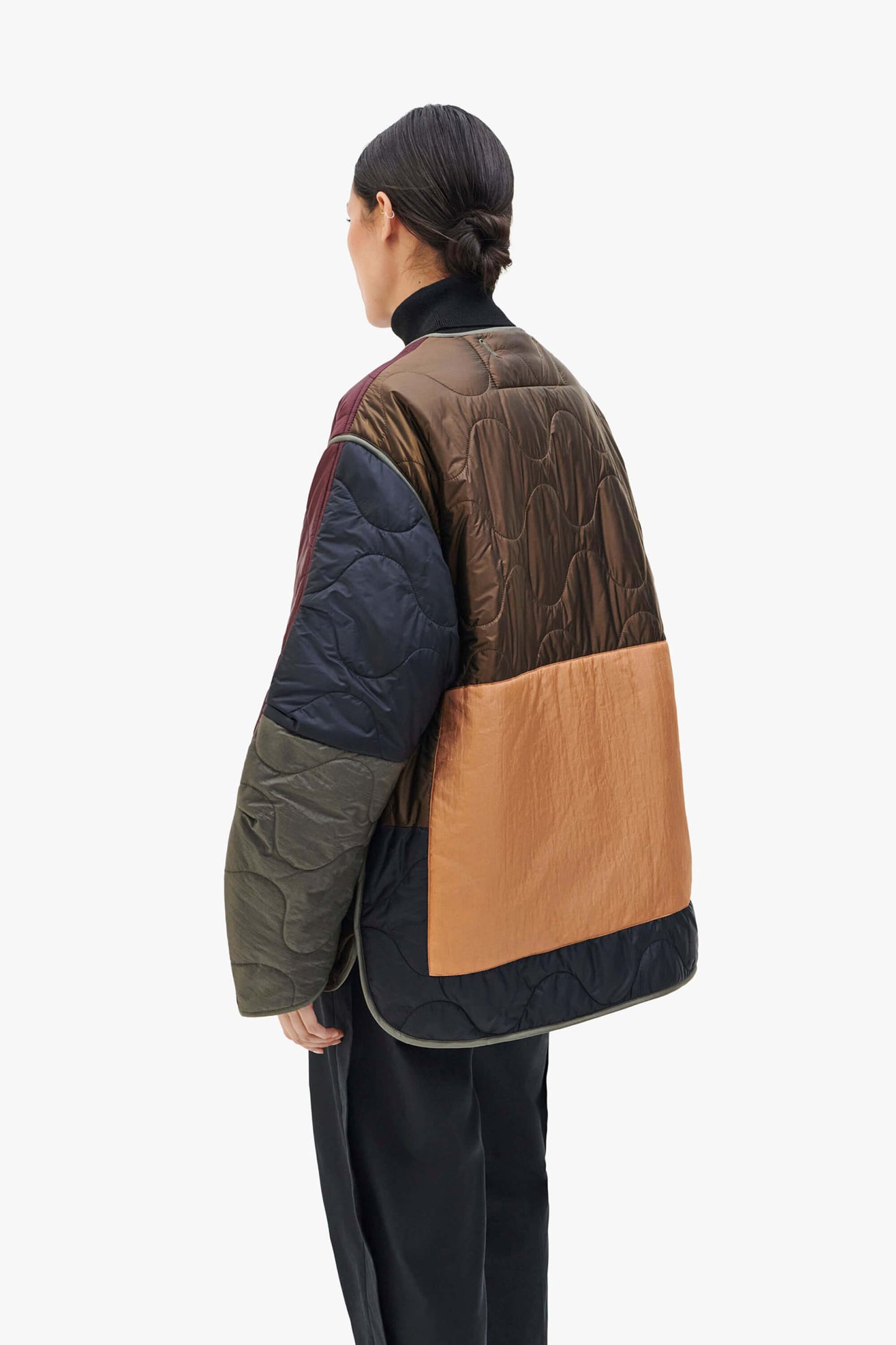 Patchwork Quilt Jacket - Wine / Dark Olive