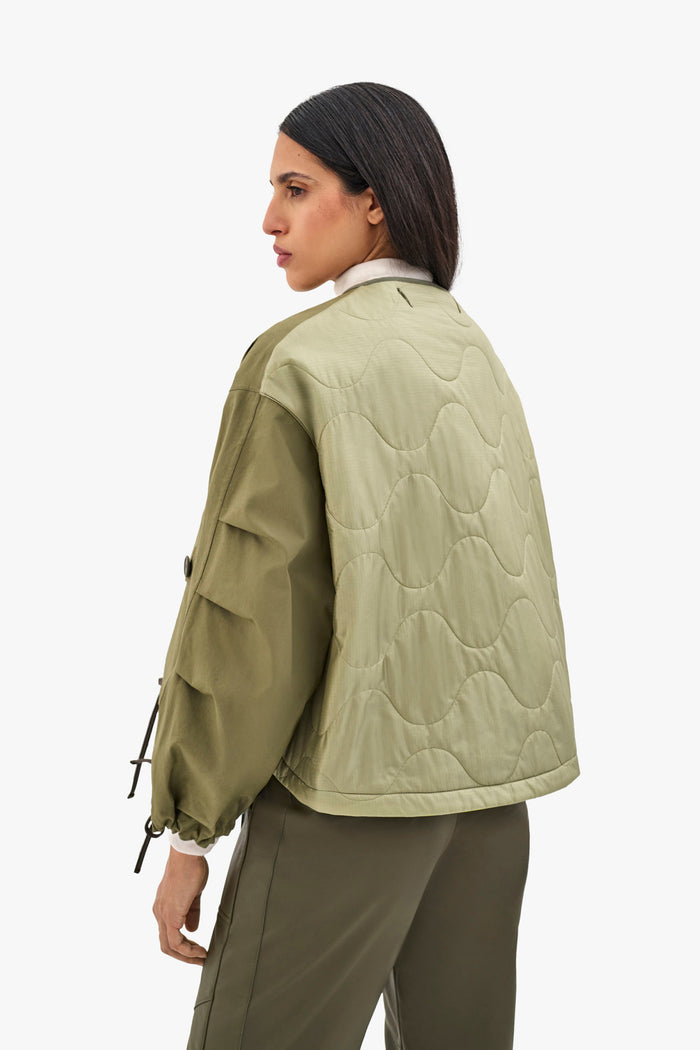 Bonded Rain Bomber - Pale Olive / Chartreuse