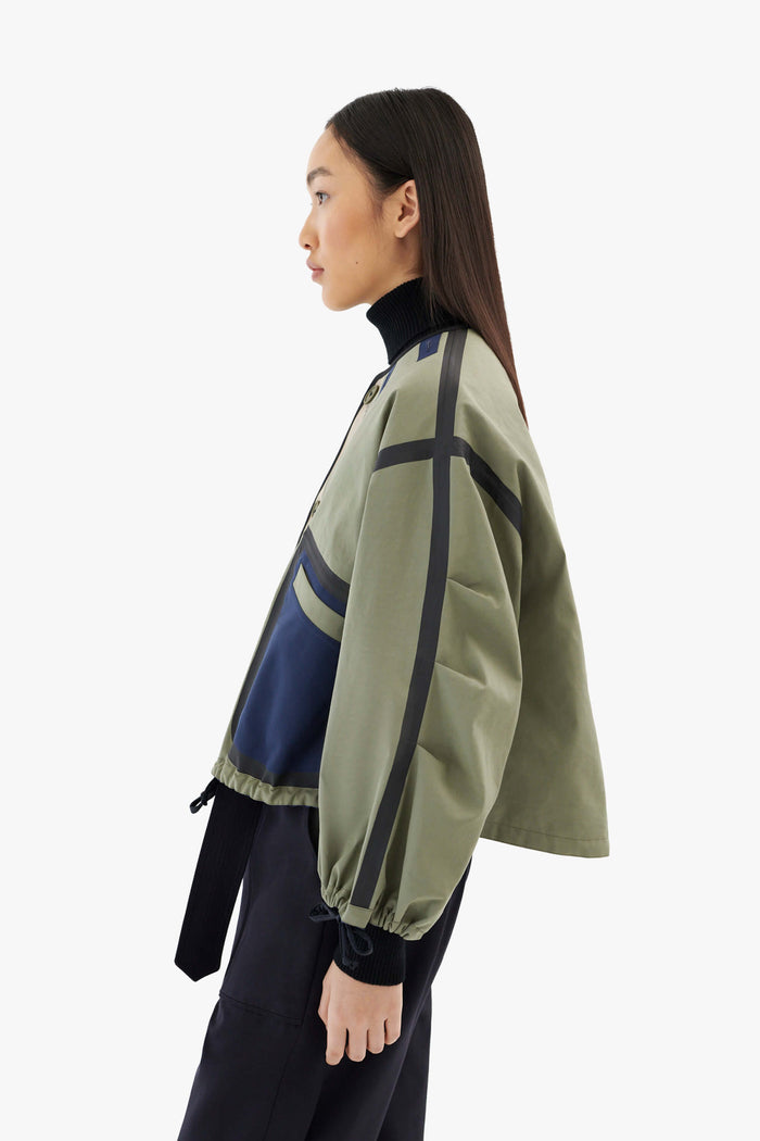 Bonded Rain Bomber - Bright Navy / Sage