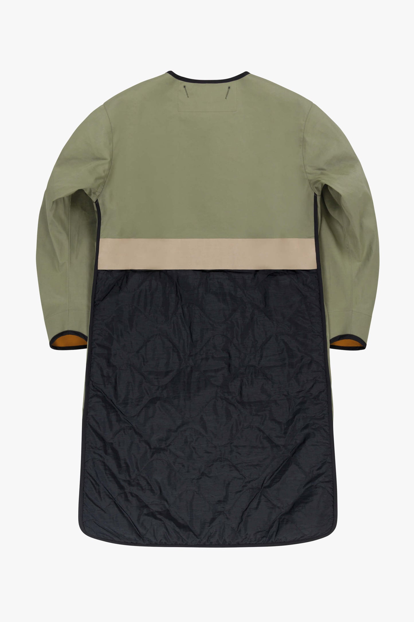 Bonded Patchwork Raincoat - Sage / Bright Navy