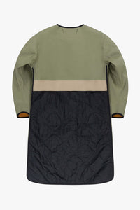 Bonded Patchwork Raincoat - Sage / Bright Navy