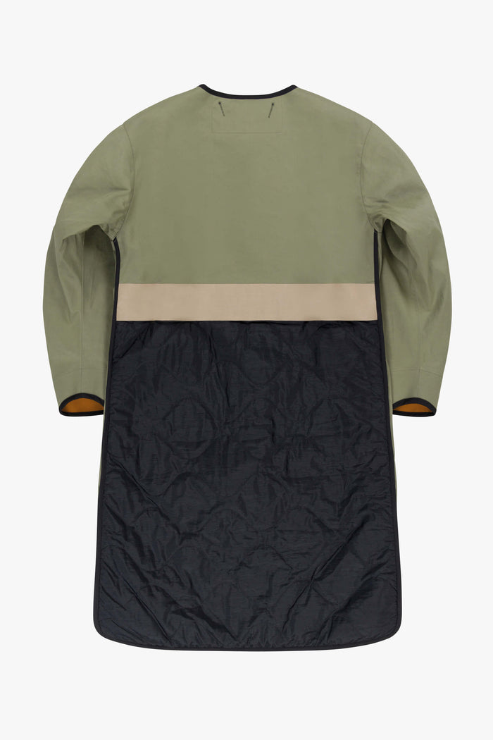 Bonded Patchwork Raincoat - Sage / Bright Navy