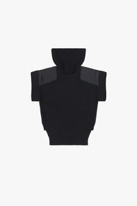 Convertible Rib Crew Jumper - Jet Black