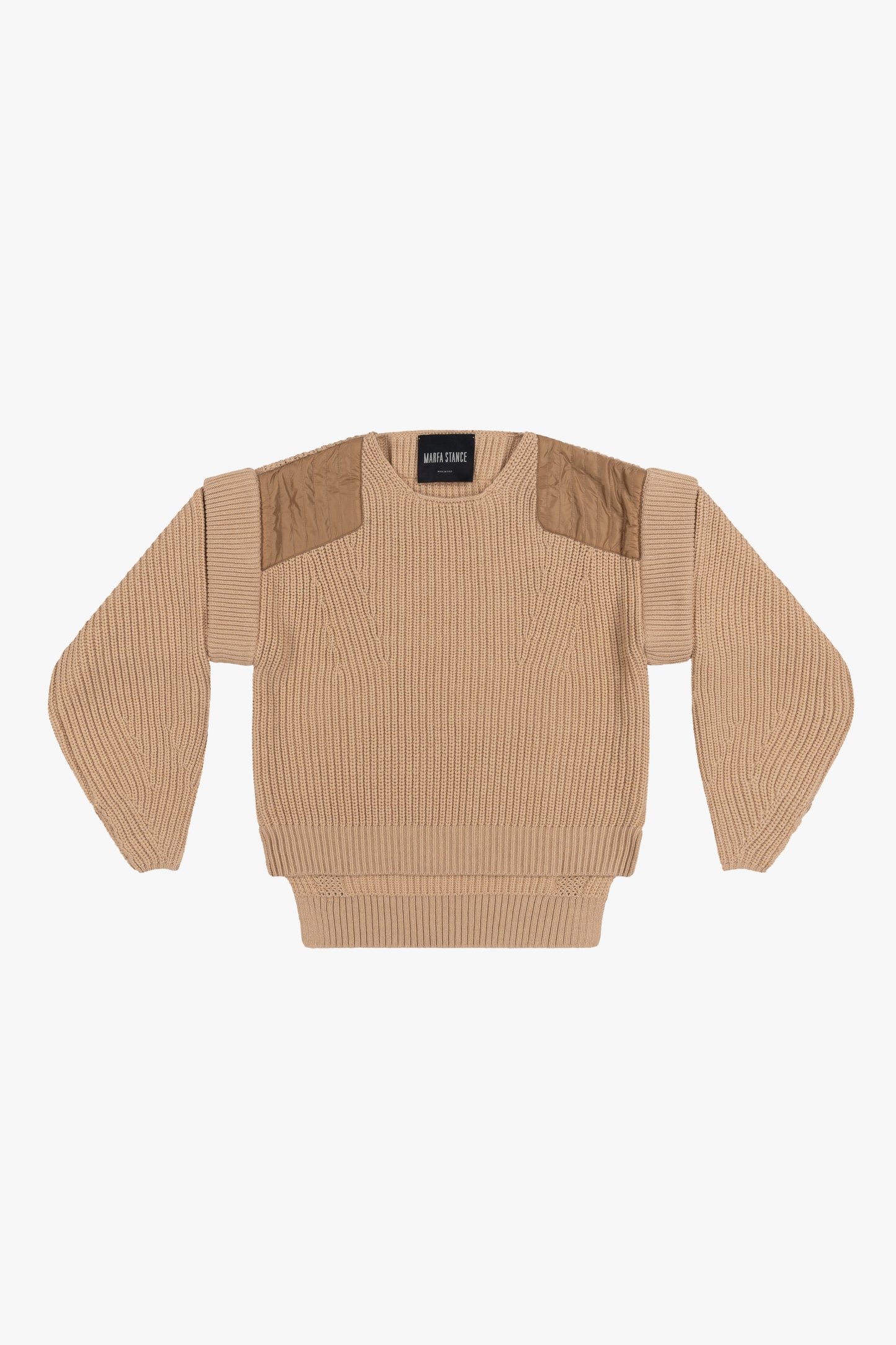 Convertible Rib Crew Jumper - Camel