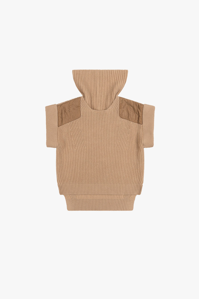 Convertible Rib Crew Jumper - Camel