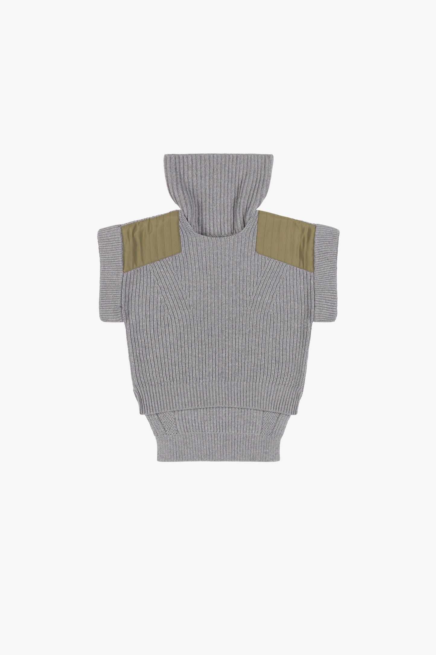 Convertible Rib Crew Jumper - Heather Grey