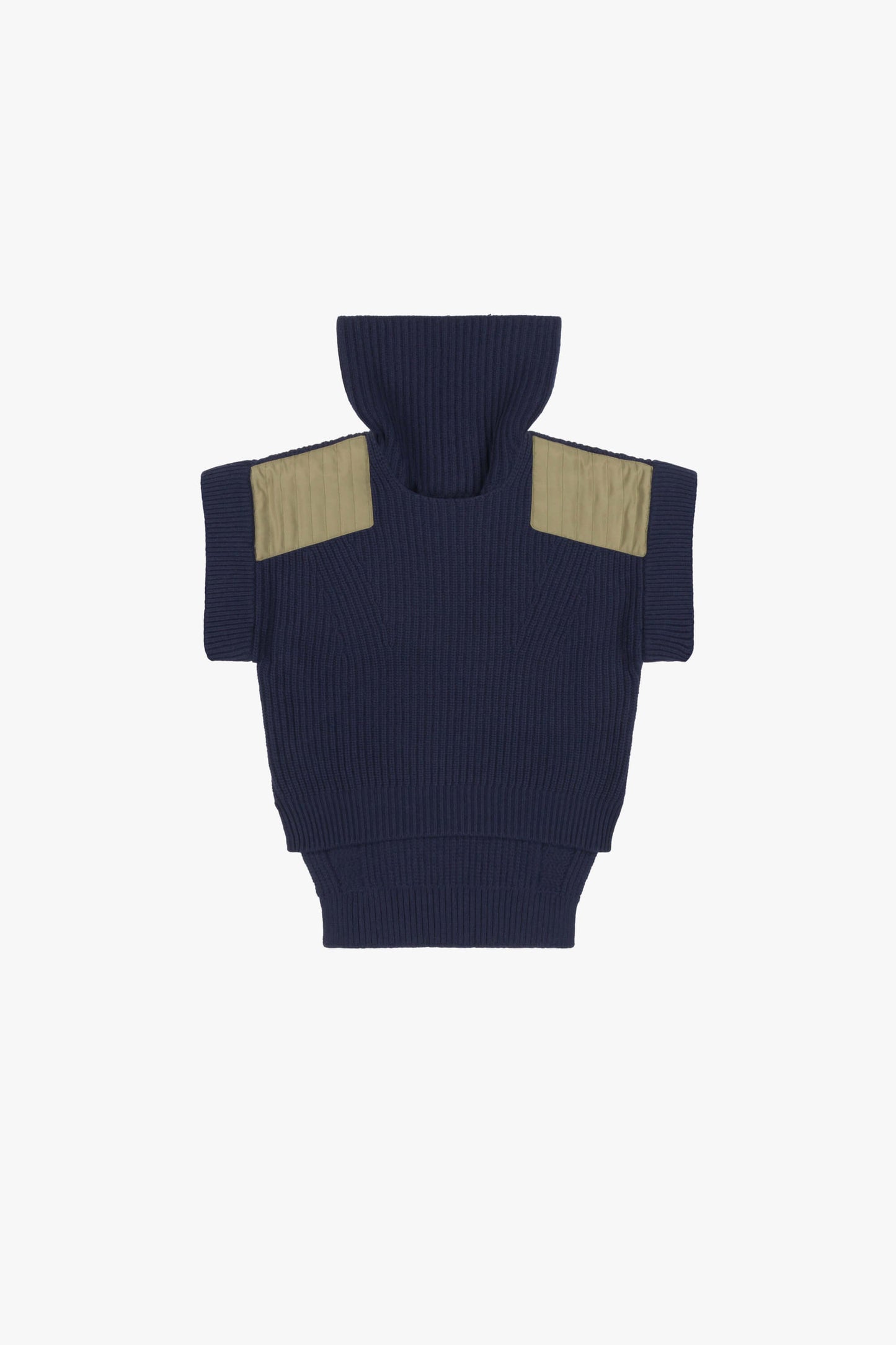 Convertible Rib Crew Jumper - Navy