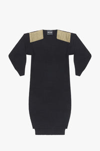 Convertible Rib Crew Dress - Jet Black