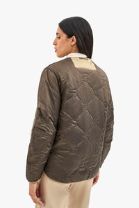 Satin Quilt Jacket - Ivory / Peat