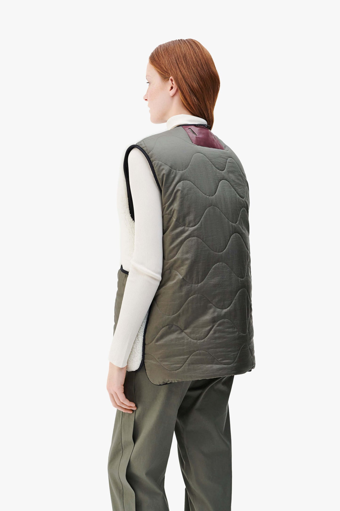 Shareable Shearling & Down Vest - Black / Natural