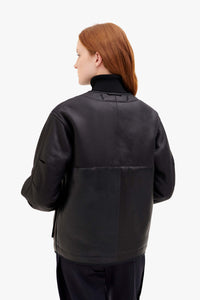 Shearling Quilt Bomber - Natural / Black