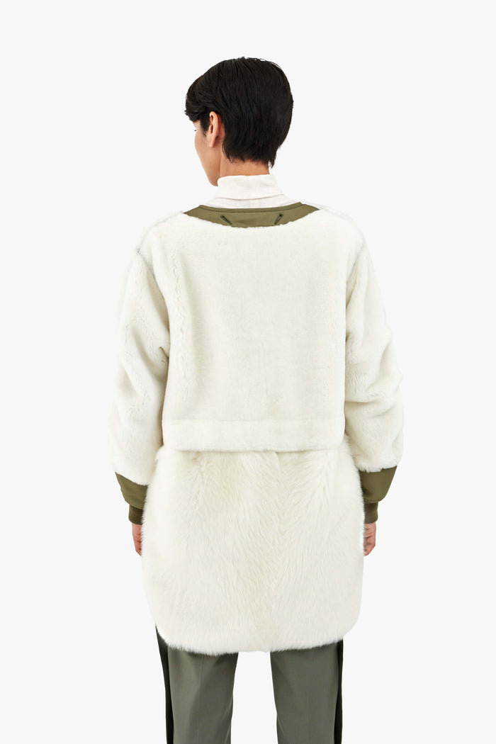 Shearling Coat - Ivory / Dark Olive