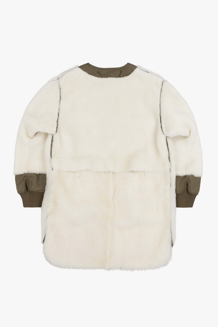 Shearling Coat - Ivory / Dark Olive