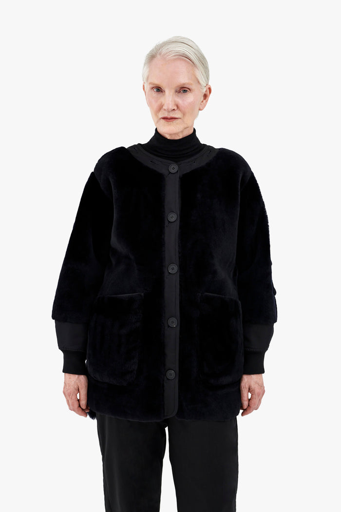 Shearling Coat - Midnight / Black