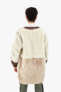 Shearling Coat - Natural / Chocolate