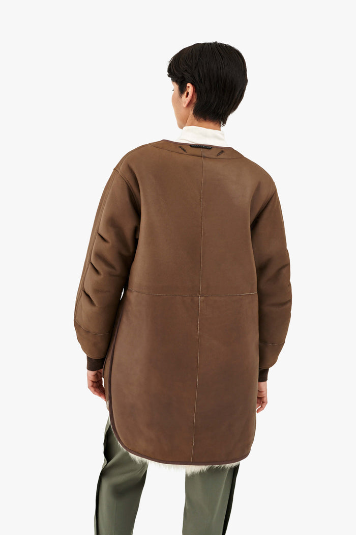 Shearling Coat - Natural / Chocolate