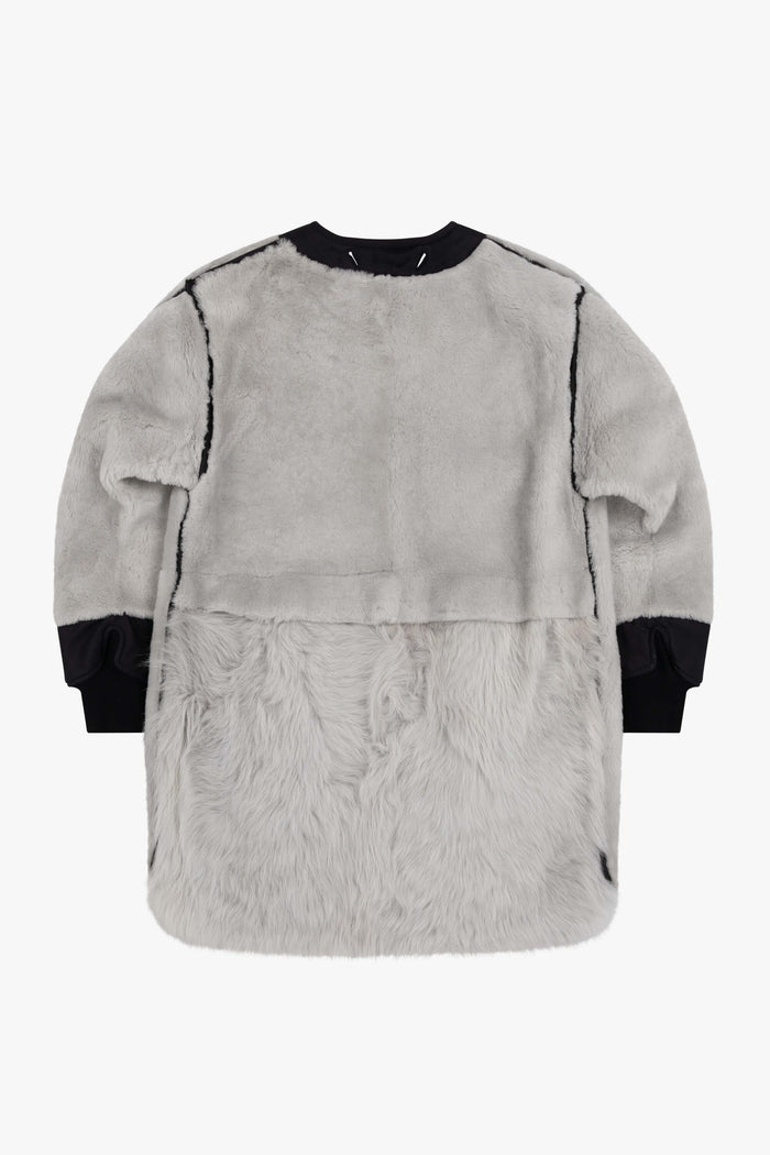 Shearling Coat - Pale Grey / Anthracite