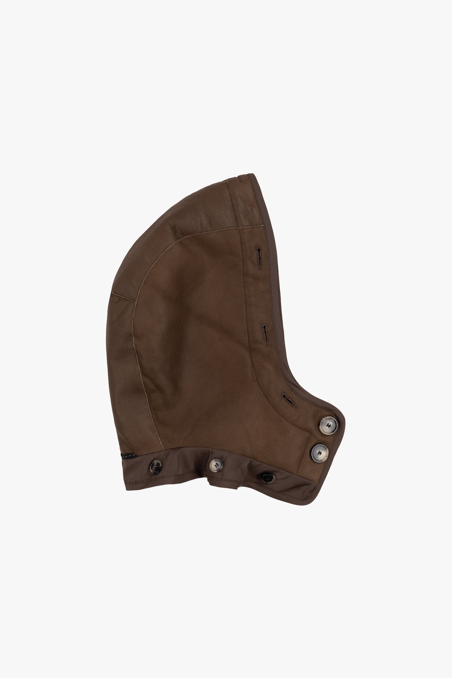 Shearling Leather Hood - Natural / Chocolate