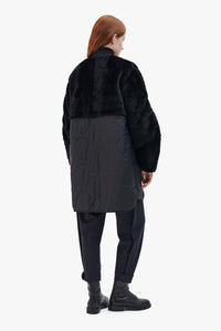 Shearling Quilt Jacket - Black / Anthracite