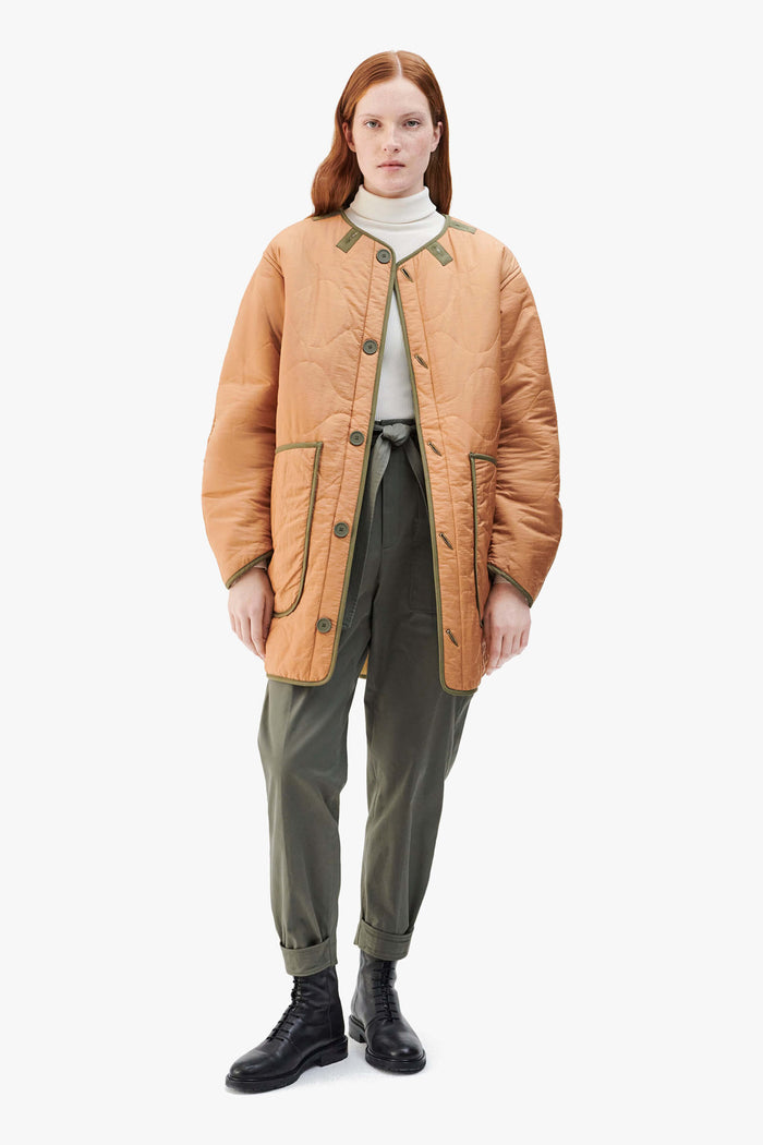 Shearling Quilt Jacket - Blush / Burnt Orange