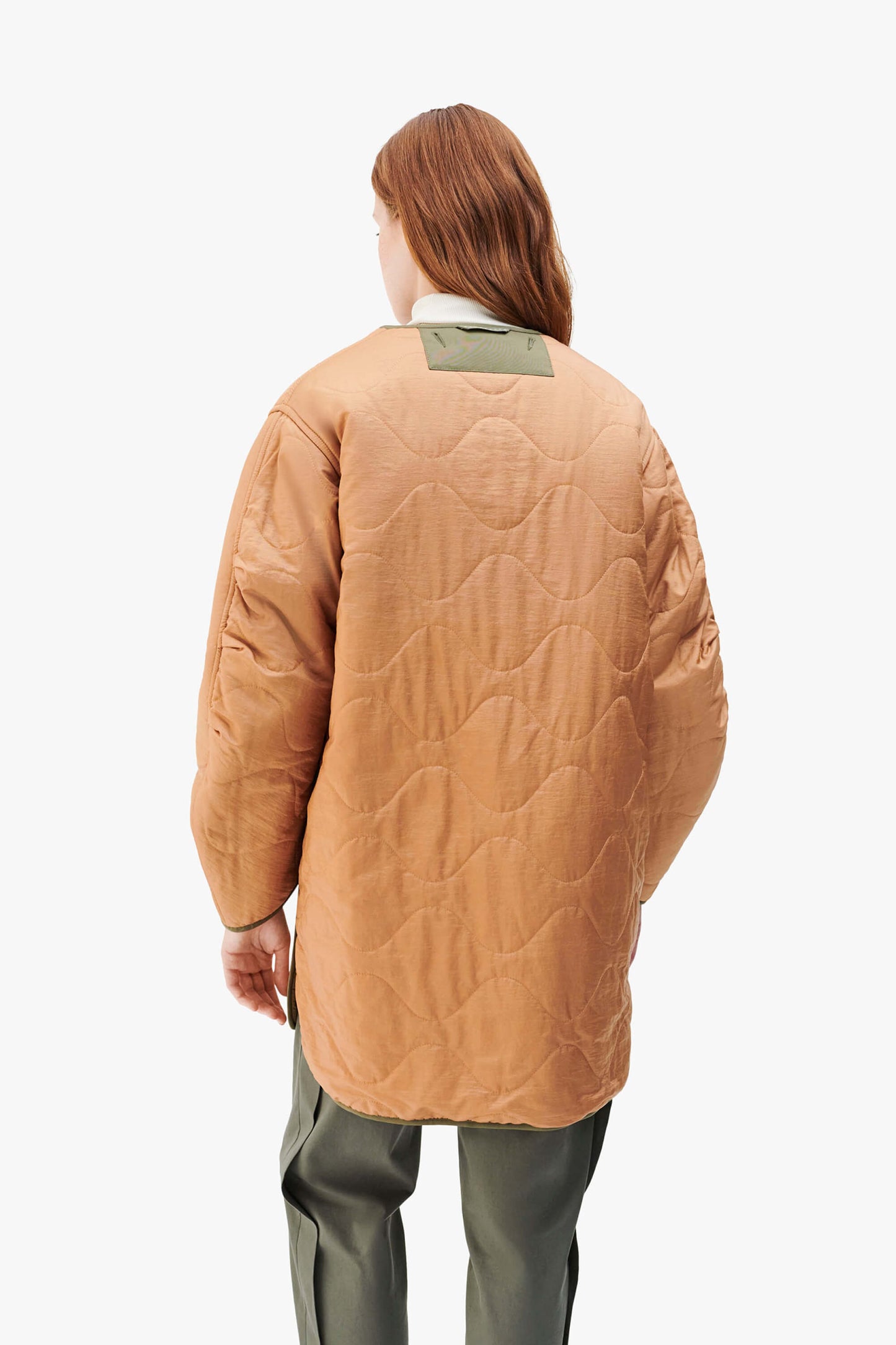 Shearling Quilt Jacket - Blush / Burnt Orange