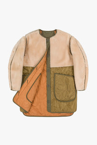 Shearling Quilt Jacket - Blush / Burnt Orange