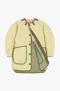 Shearling Quilt Jacket - Blush / Pale Yellow