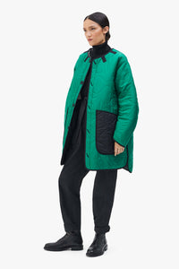 Shearling Quilt Jacket - Natural / Emerald