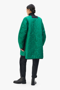 Shearling Quilt Jacket - Natural / Emerald