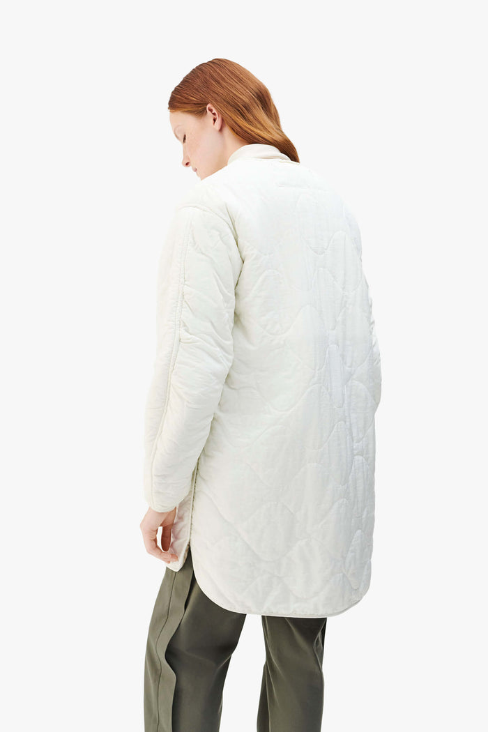 Shearling Quilt Jacket - Stone / White