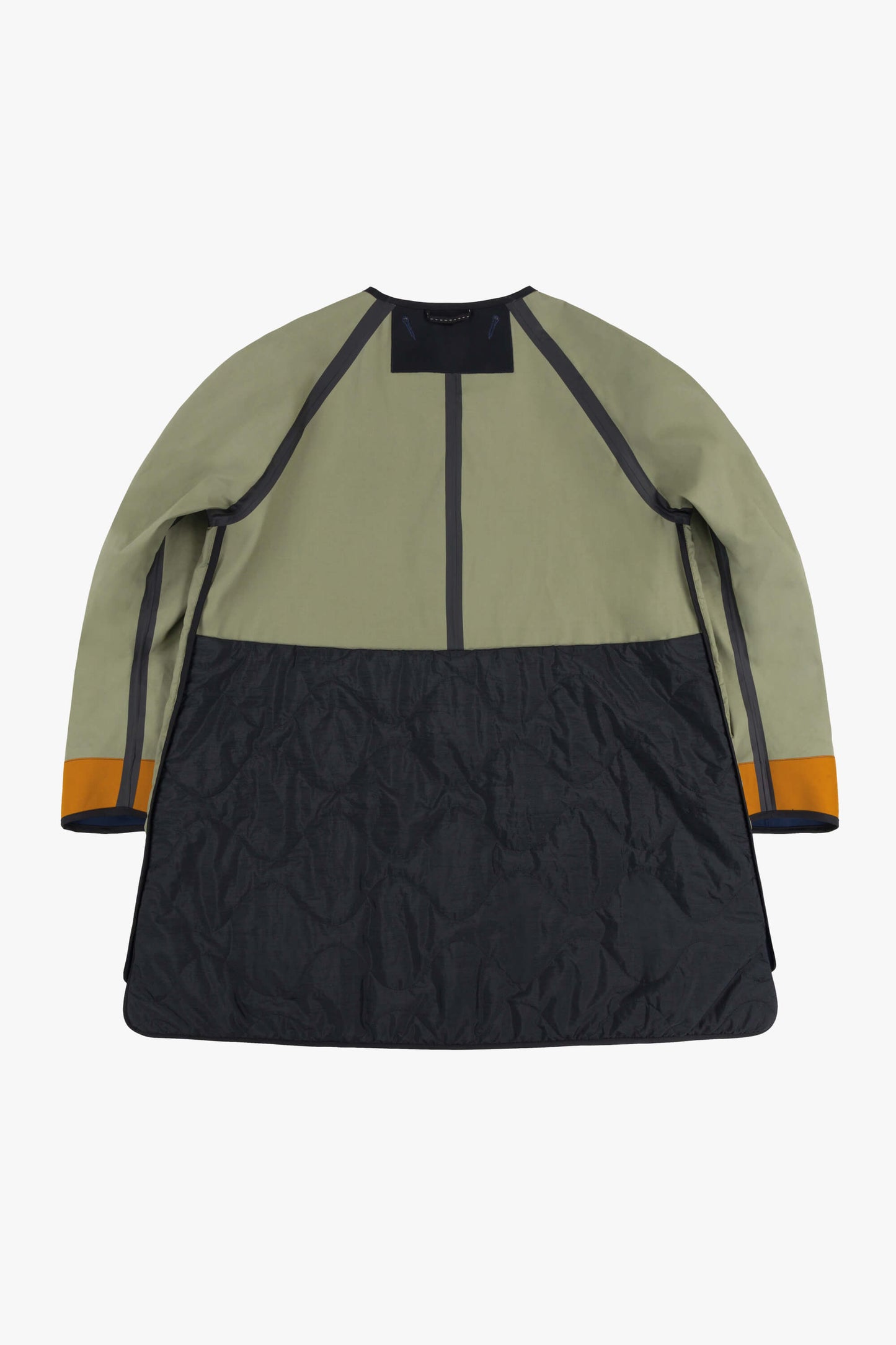 Short Bonded Patchwork Raincoat - Bright Navy / Sage