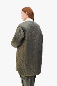 Signature Quilt Jacket - Dark Olive / Burnt Orange