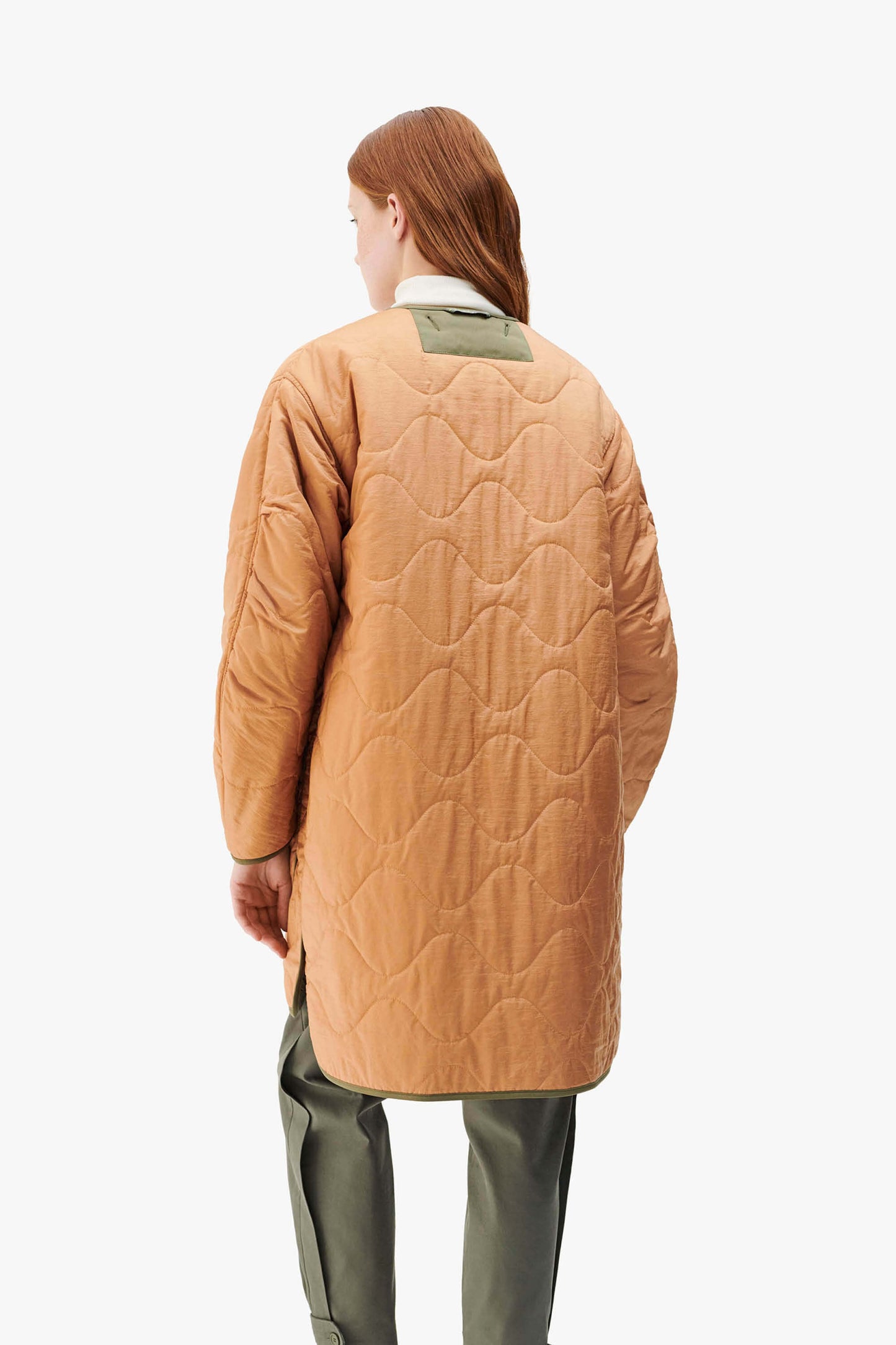 Signature Quilt Jacket - Dark Olive / Burnt Orange