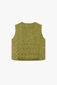 Utility Quilt Vest - Chartreuse / Ivory