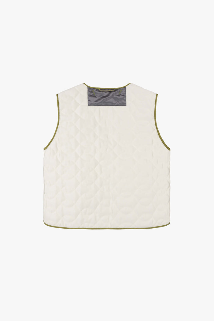 Utility Quilt Vest - Chartreuse / Ivory