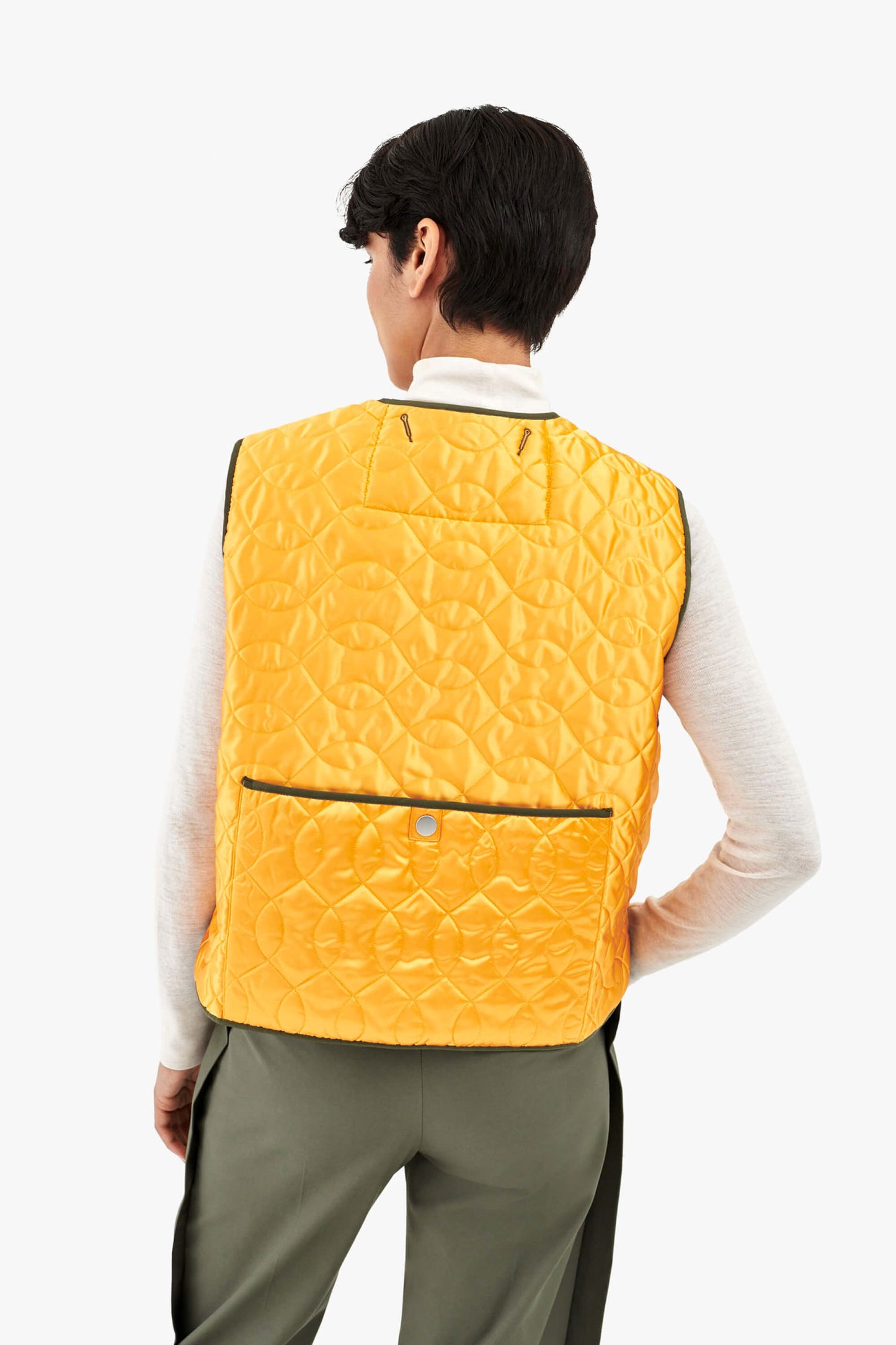 Utility Quilt Vest - Clementine / Pale Sage