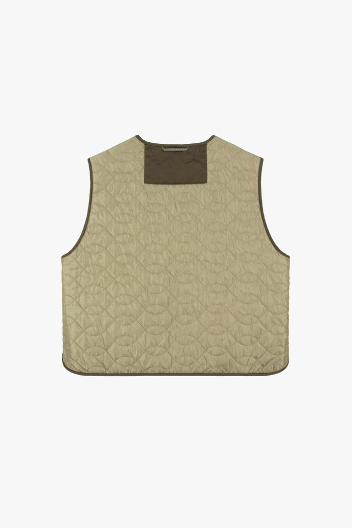 Utility Quilt Vest - Clementine / Pale Sage