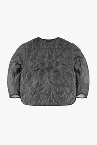 Wool Patchwork Cropped Quilt Jacket - Duck Egg / Dark Olive