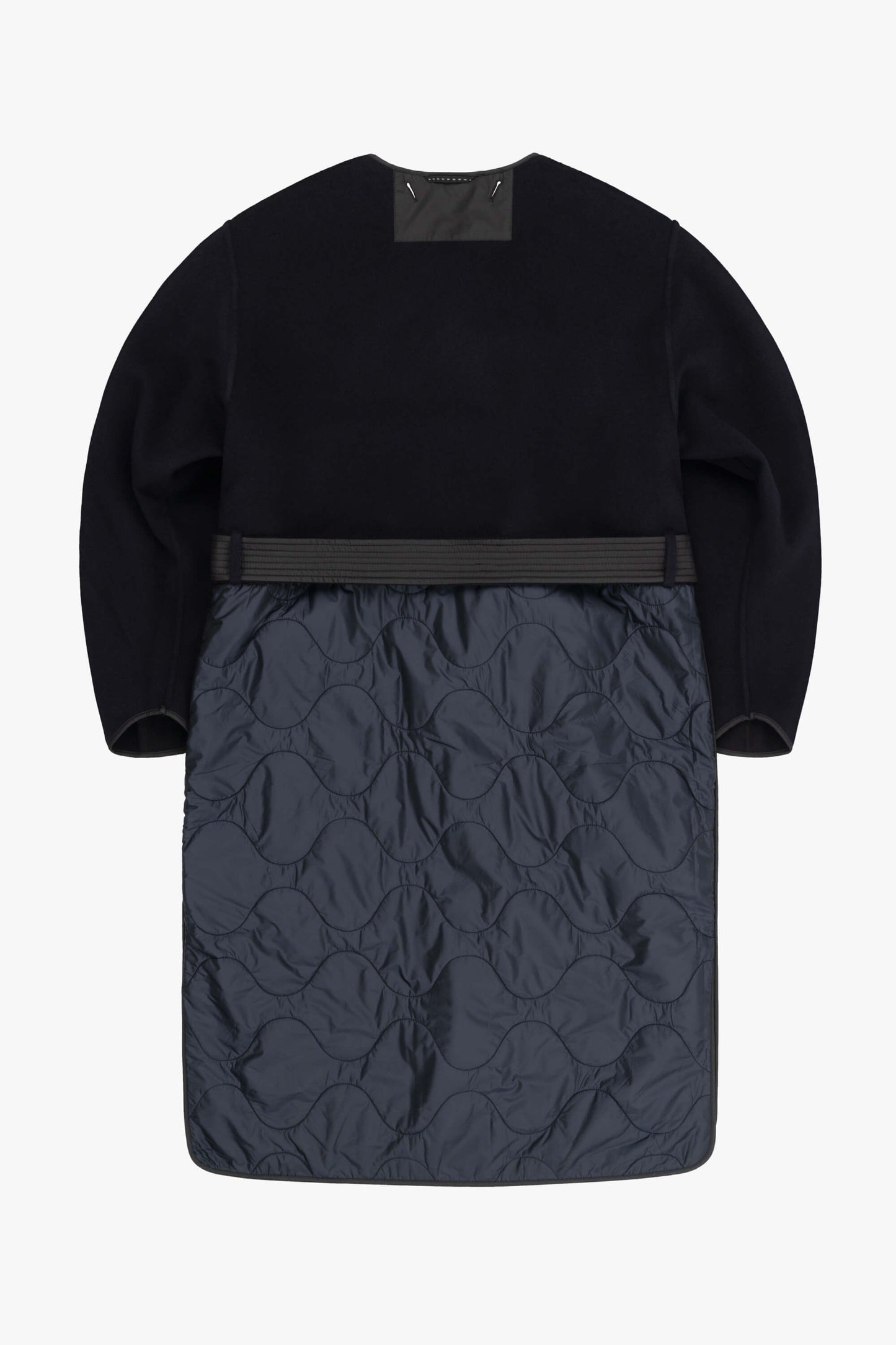 Wool Quilt Parka - Black / Navy