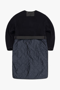 Wool Quilt Parka - Black / Navy