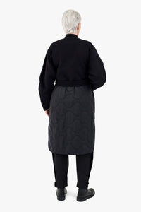 Wool Quilt Parka - Black / Navy