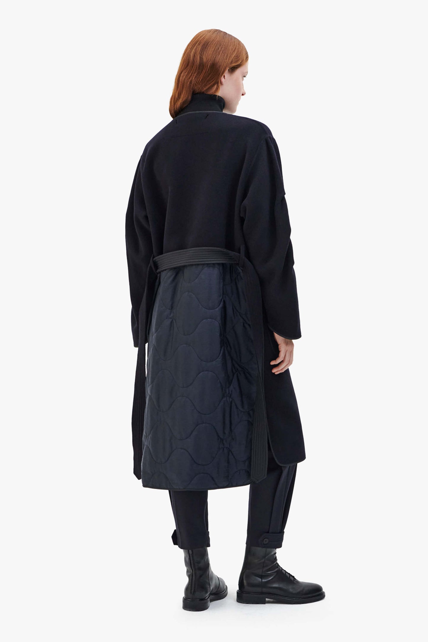 Wool Quilt Parka - Navy / Black